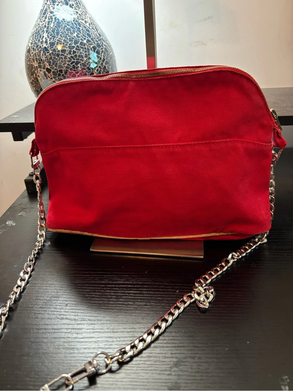 Authentic Hermès Bolide Pouch Iconic Red Canvas – Crossbody Convertible Option